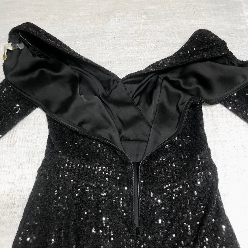 Ramy Brook Sequin Mini Dress Women 6 Becky Faux Wrap Deep-V Cocktail  Party - Picture 14 of 16